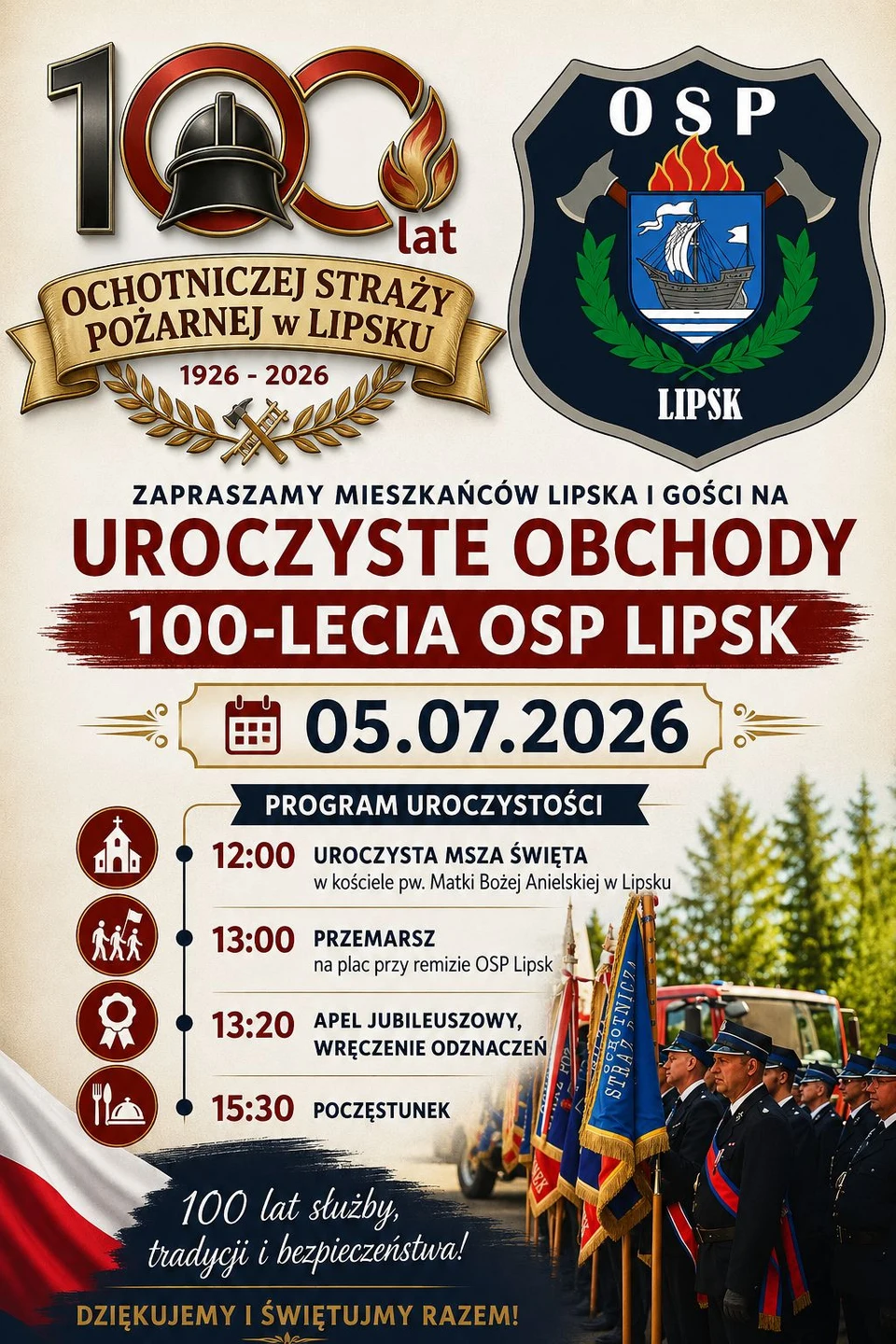 OSP Lipsk świętuje 100-lecie. Jubileusz 5 lipca